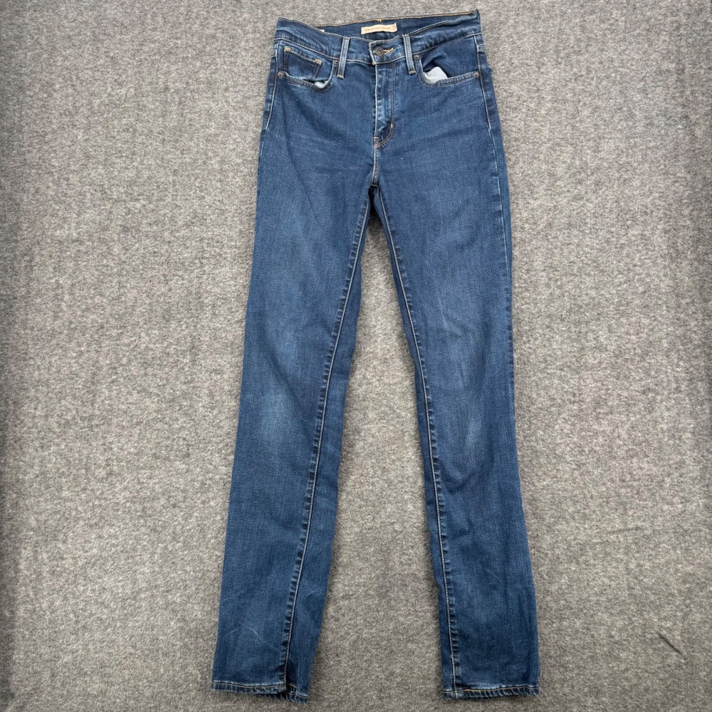 Levis 724 High Rise Straight Jeans Womens 26 Dark Wash Blue Denim Pants Long